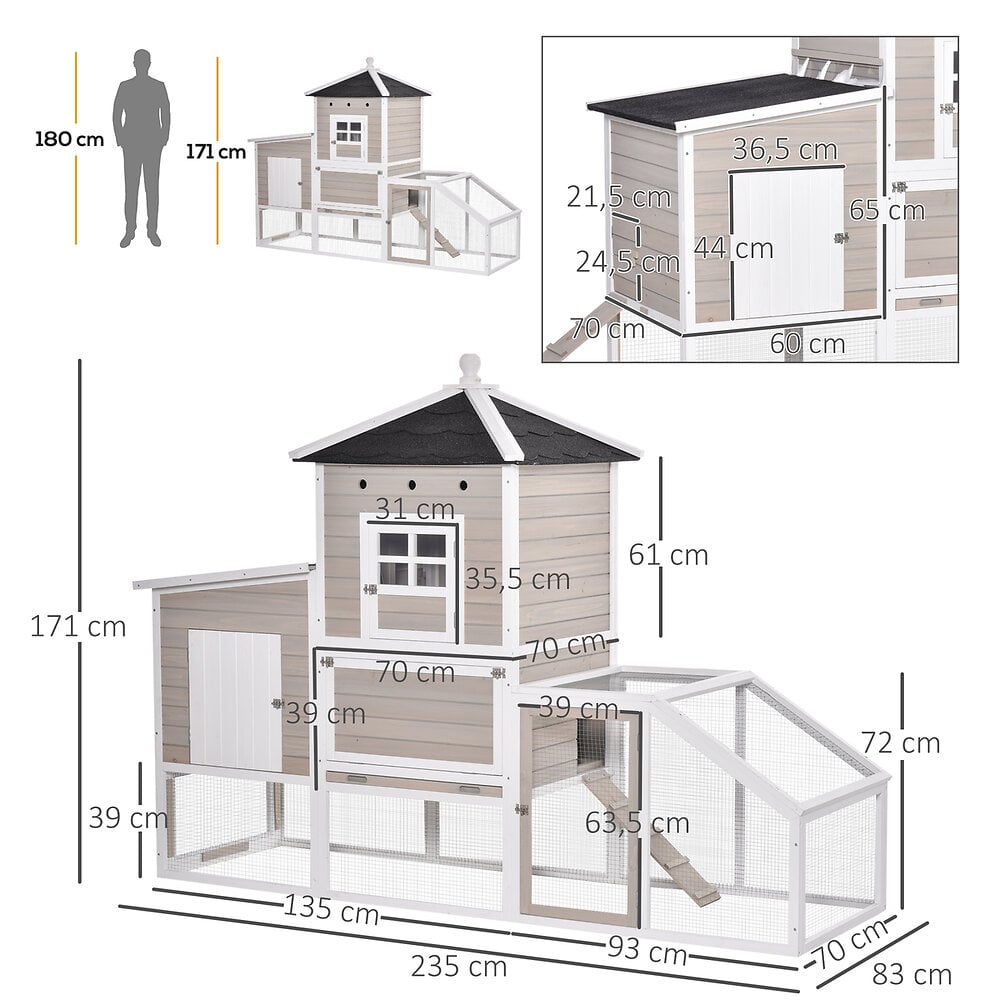 Poulailler Cottage Cage Poules Sur Pied Dim L X L X H Cm