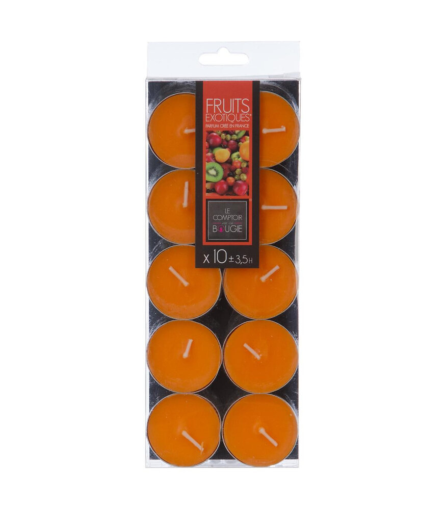 Lot de 10 bougies parfumées Fruits Exotiques Bricomarché