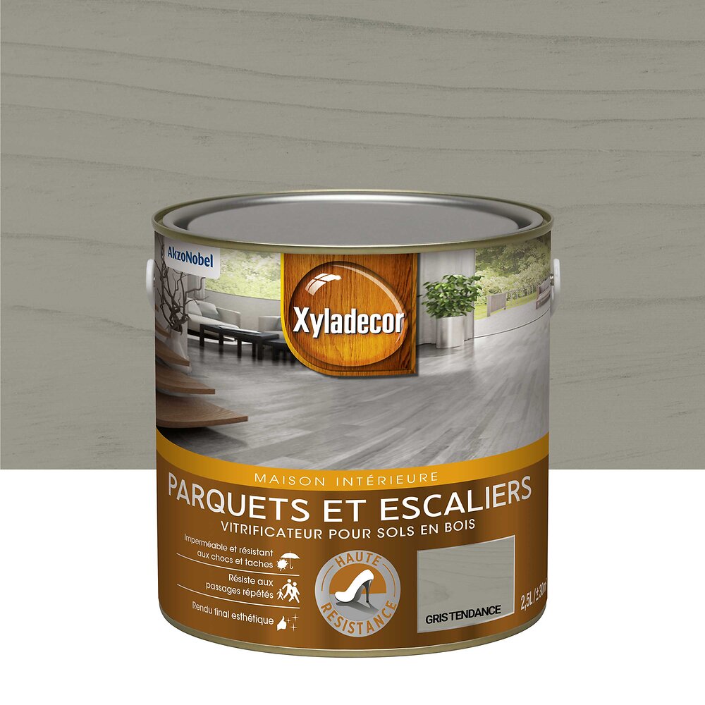 Vitrificateur Xyladecor Parquet Et Escalier Satin Gris Tendance L