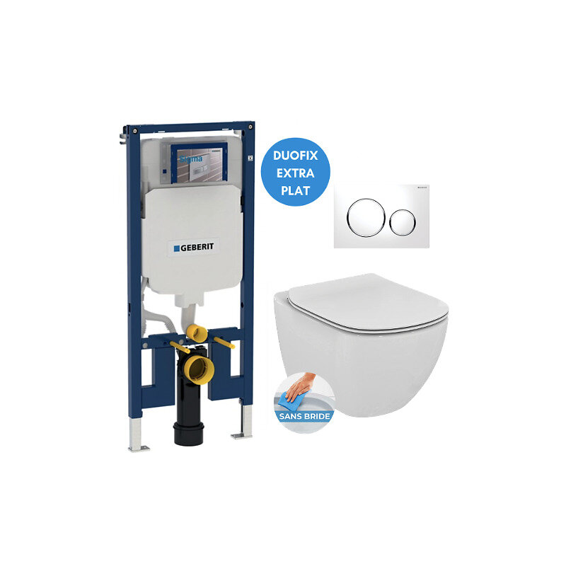 Geberit Pack WC Bâti support extra plat UP720 WC Ideal Standard Tesi