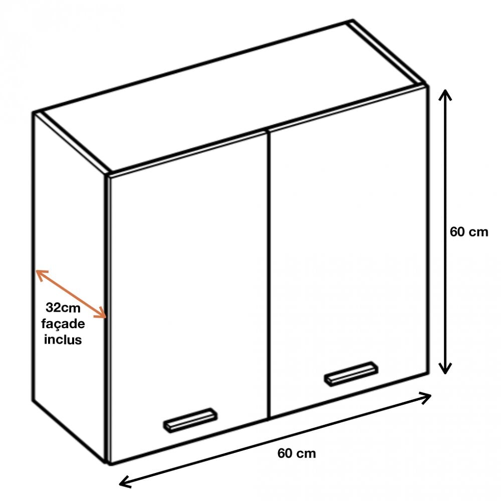 Cuisineandcie Meuble Haut De Cuisine Eco Chene Naturel Portes L