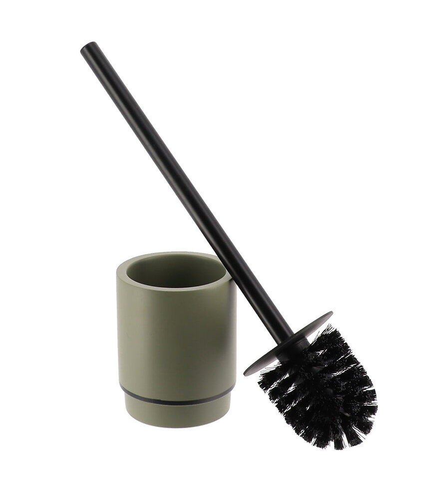 Brosse Wc Avec Support En R Sine Vert Kaki Et Noir Bricorama