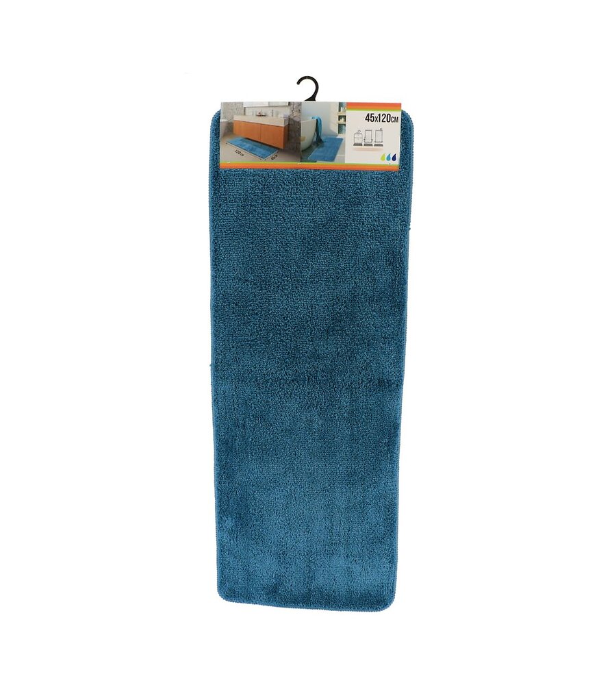 Grand Tapis De Salle De Bain Bleu Tahitien En Microfibre Confort Et