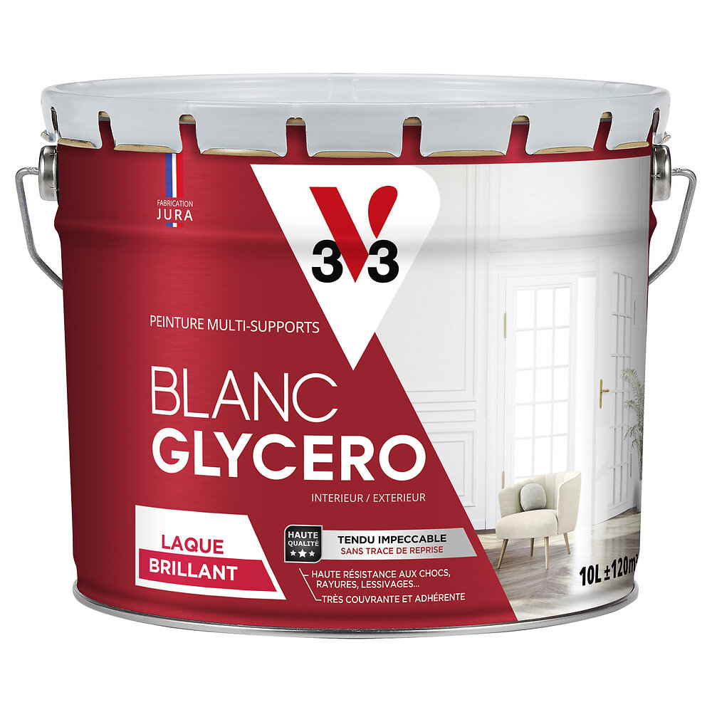 Peinture Glycero Blanc Brillant 10L Bricorama