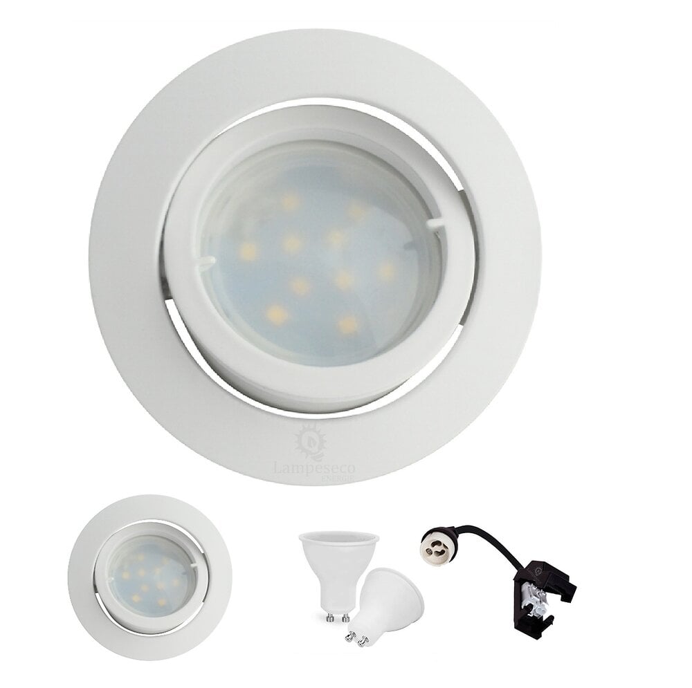 Lot de 12 Spot Led Encastrable Complete Blanc Orientable lumière Blanc