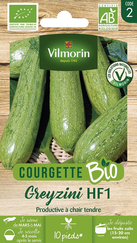 Courgette Greyzi Bio Vert Clair Vilmorin Bricomarch