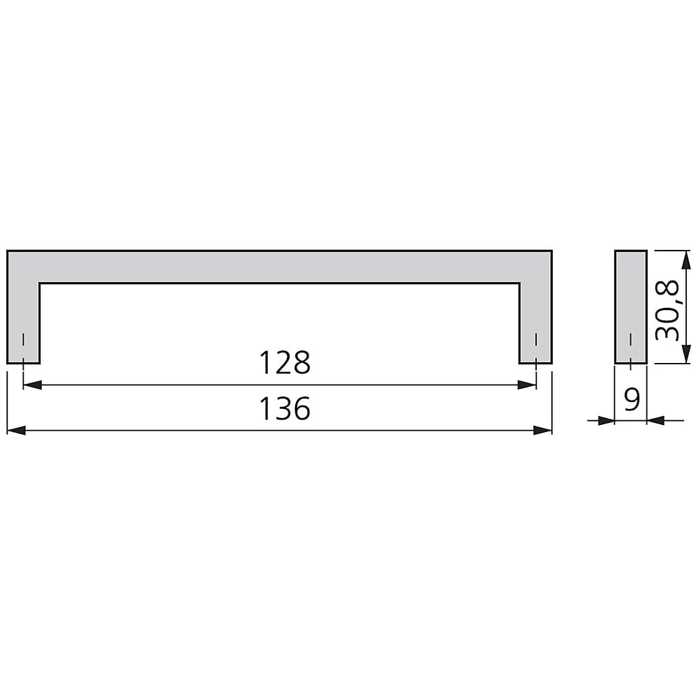 Emuca Poignée pour meuble Habana L 136 mm entraxe 128 mm Zamak