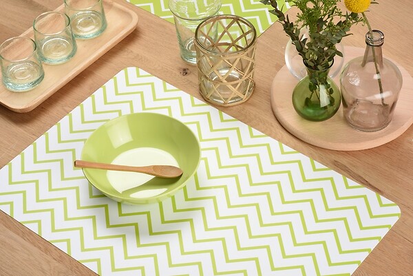 Set De Table Pvc Imprim Zigzag Fin Anis Bricomarch