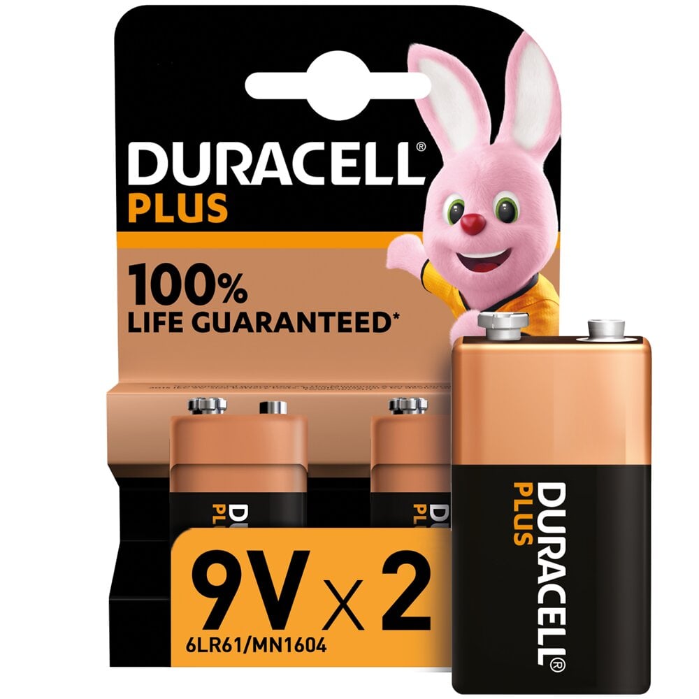 Piles alcalines 9V x2 Duracell Plus 6LR61 Bricomarché