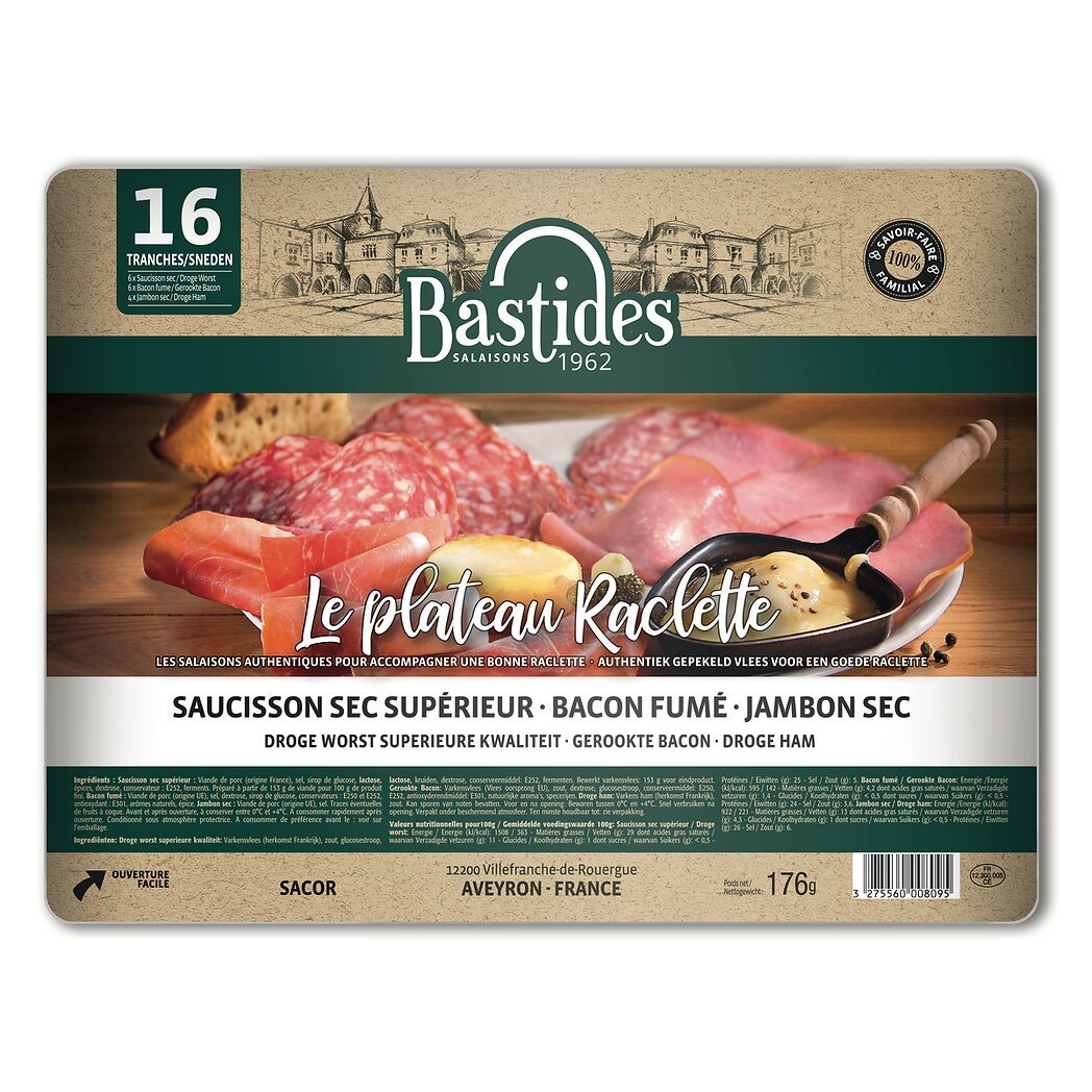 Le Plateau Raclette Saucisson Sec Bacon Fum Et Jambon Sec Bastides