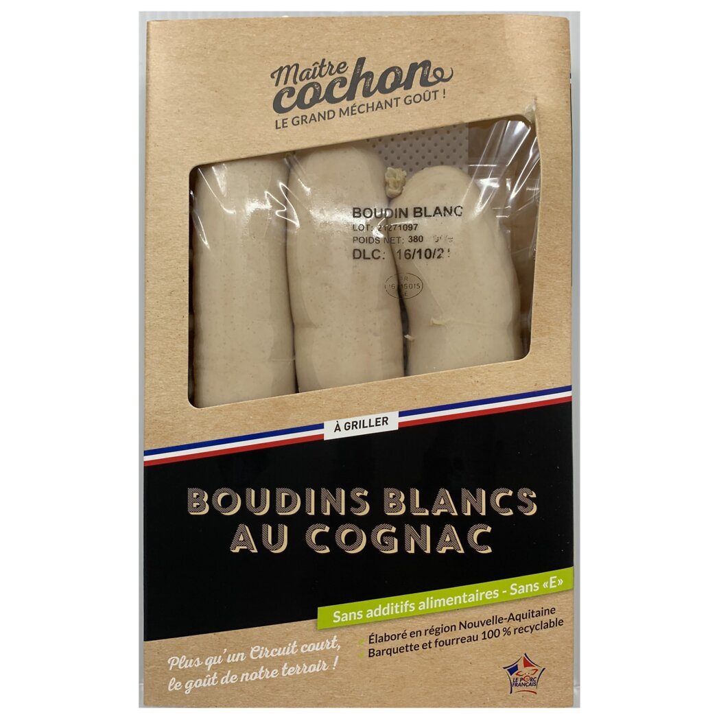 Boudins blancs au cognac Maître Cochon Intermarché