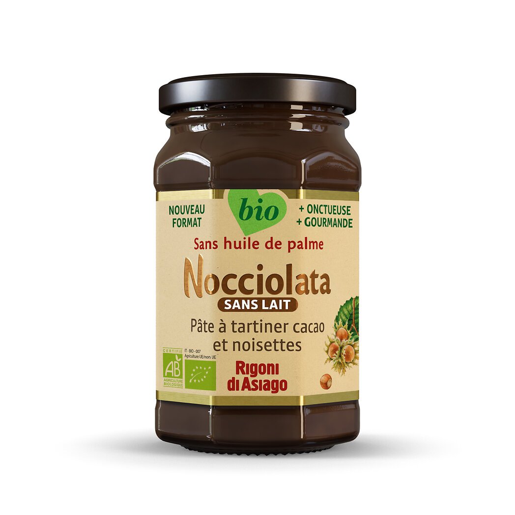 Nocciolata sans lait Pâte à tartiner cacao et noisettes BIO Rigoni di