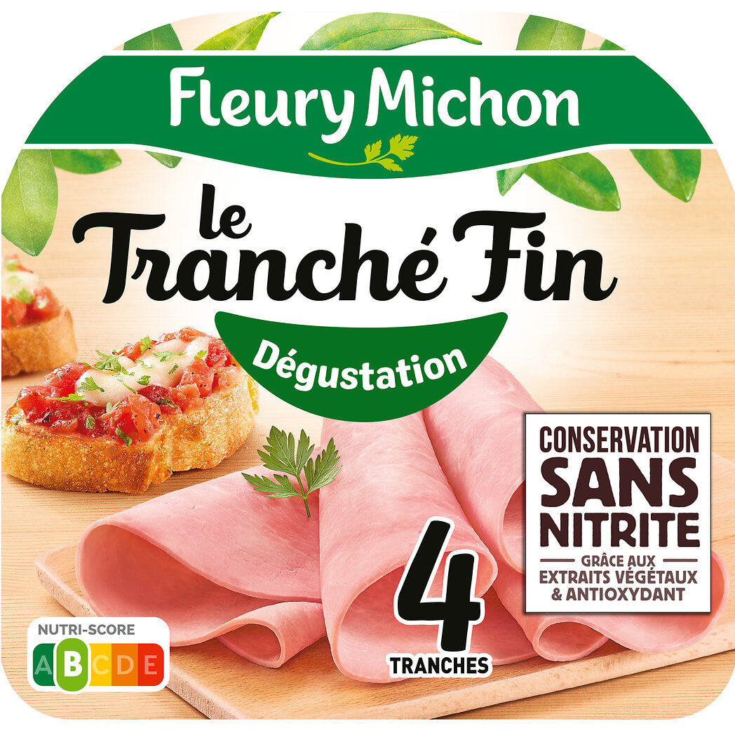 Jambon de porc sans nitrite Le Tranché Fin Fleury Michon Intermarché