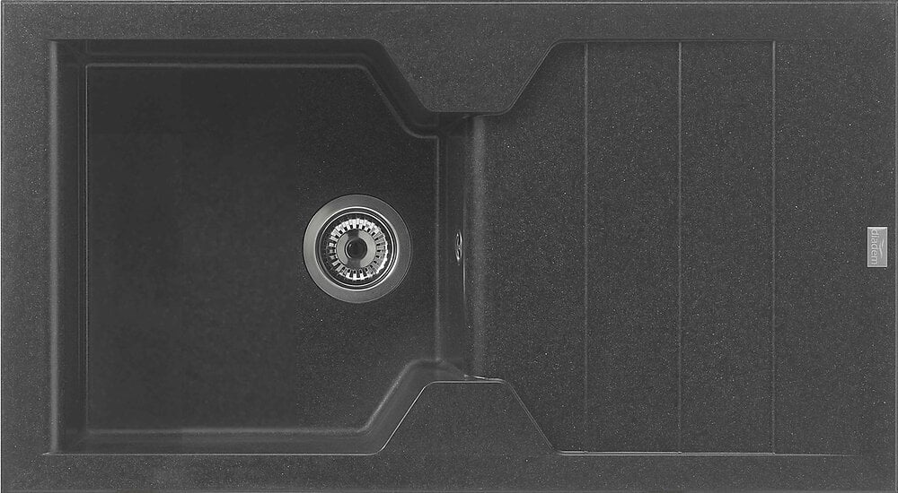 DIADEM Evier Victoria - 1 bac et 1 &eacute;gouttoir - Noir - 81x50cm 