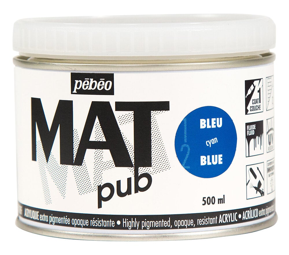PEBEO - Acrylique mat pub PEBEO 500ml bleu cyan - large