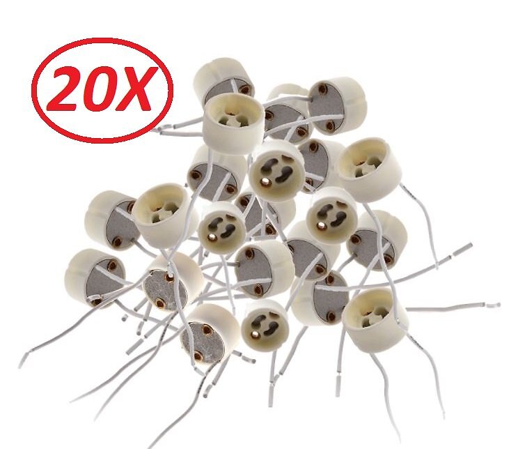 Lot de 20 Douilles Culot GU10 pour Ampoule Halogène ou Led Bricorama