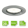 KANLUX - Kit complete de 20 Spots encastrable chrome mat marque Kanlux avec GU10 LED 5W Blanc Chaud - vignette
