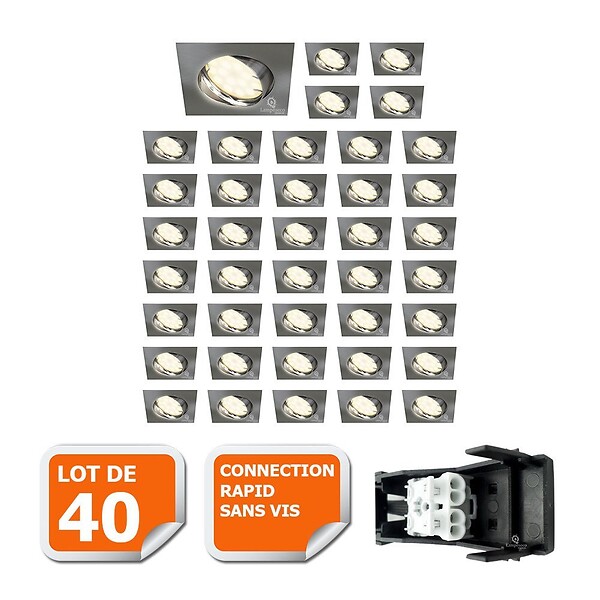 Spot LED Encastrable Orientable GU10, 5W Equivalent 50W 230V