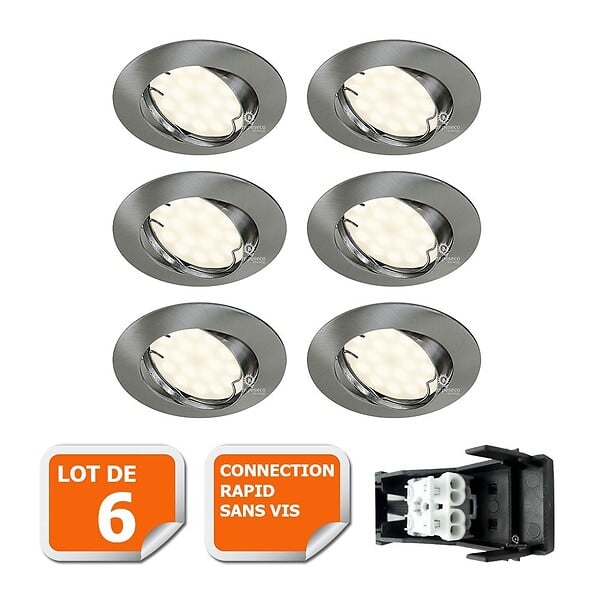 Lot de 10 Spot LED Encastrables 5W Eq 50W extra-Plat