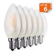 LAMPESECOENERGIE - Lot de 6 Ampoules LED E14 Opaque Filament 4W eq 40W 400lm Blanc Chaud - vignette