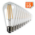 LAMPESECOENERGIE - Lot de 10 Ampoules Led Filament ST64 Style Edison Teardrop 7 watt (eq.52 watt) Culot E27 - vignette