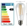 LAMPESECOENERGIE - Lot de 10 Ampoules Led Filament ST64 Style Edison Teardrop 7 watt (eq.52 watt) Culot E27 - vignette