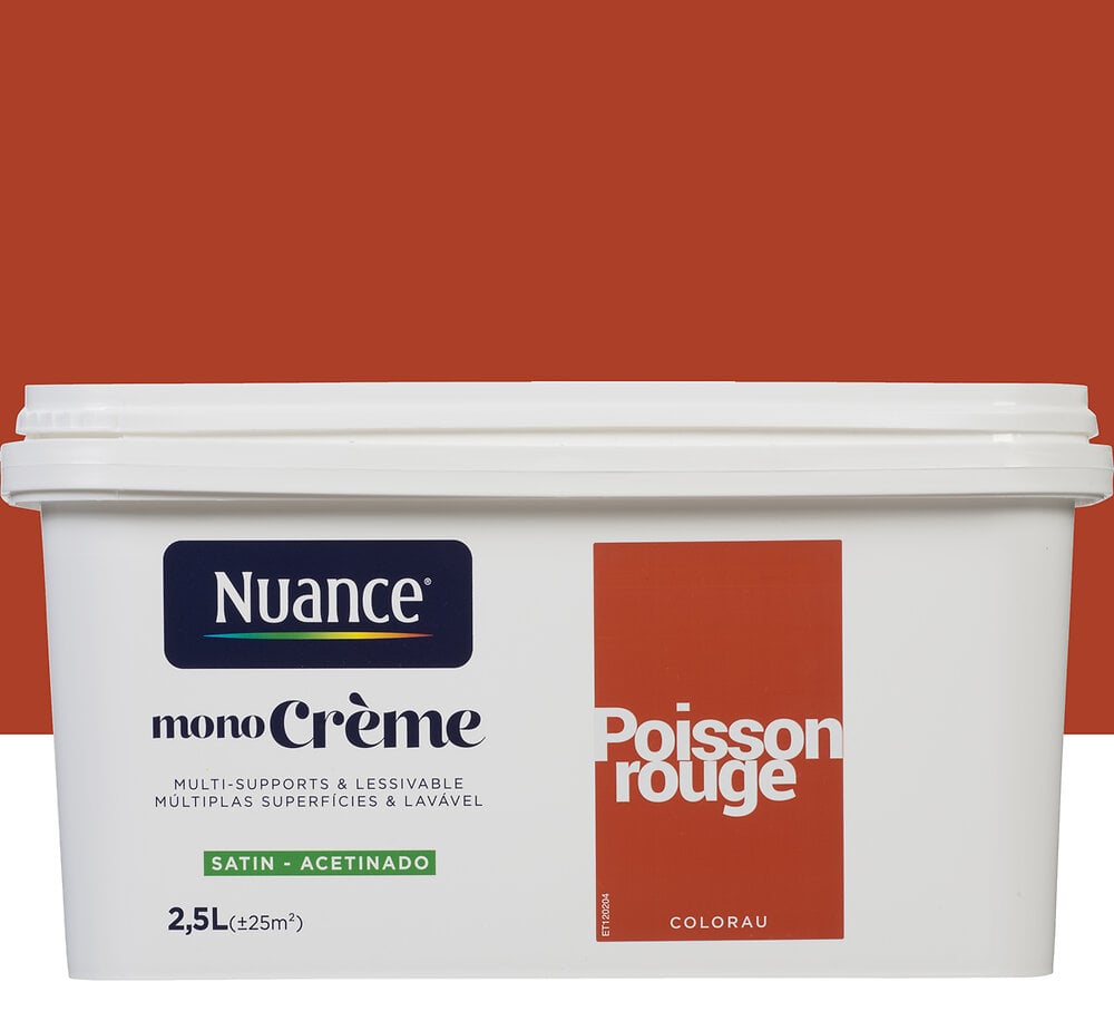 NUANCE - Peinture MonoCrème - Poisson rouge - Satin - 2,5L - large