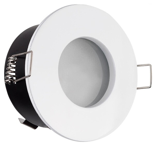 FIXATION SPOT SALLE DE BAIN ETANCHE BLANC POUR AMPOULE GU5.3 12V