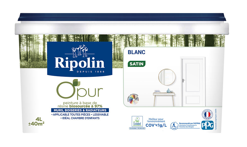 RIPOLIN - Peinture de resines vegetales Blanc satin - 4L - large