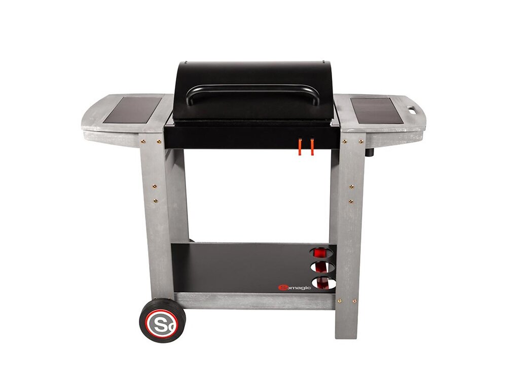 SOMAGIC - Barbecue à charbon Indiana + Malette 8 accessoires + Housse - large
