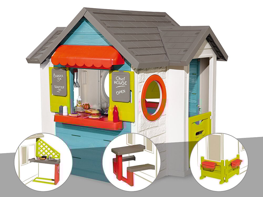 Cabane enfant Smoby Chef House + Cuisine d'été + Table pique nique