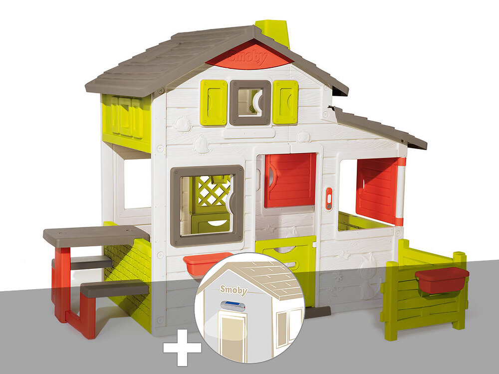 SMOBY - Cabane enfant Smoby Neo Friends House + Lampe solaire - large