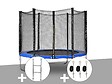 JARDIDECO - Kit trampoline Jardideco Atlas Ø 2,44 m Bleu + Echelle + Kit d'ancrage - vignette