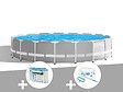 INTEX - Kit piscine tubulaire Intex Prism Frame ronde 6,10 x 1,32 m + 6 cartouches de filtration + Kit d'entretien - vignette