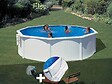 GRE - Kit piscine acier blanc Gré Bora Bora ronde 3,70 x 1,22 m + Tapis de sol - vignette