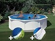 GRE - Kit piscine acier blanc Gré Fidji ronde 4,80 x 1,22 m + Bâche hiver + Tapis de sol - vignette