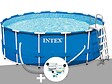 INTEX - Kit piscine tubulaire Intex Metal Frame ronde 4,57 x 1,22 m + Kit de traitement au chlore - vignette