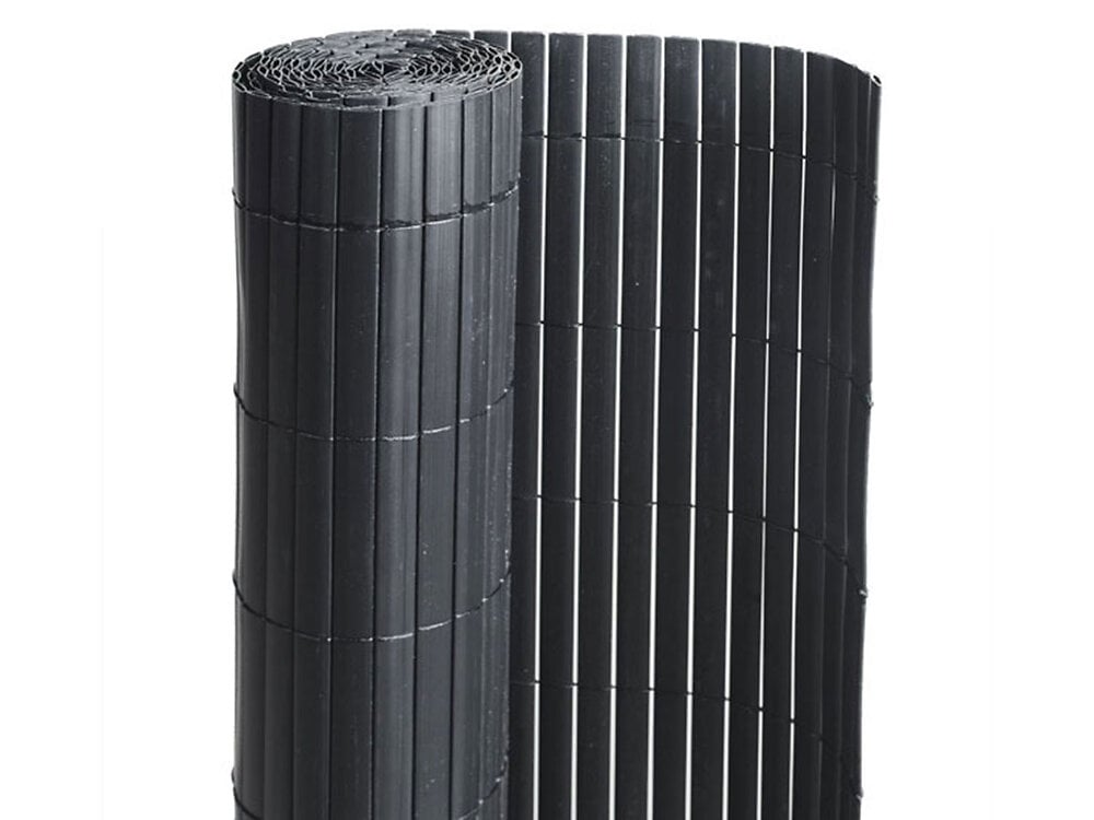 JARDIDECO - Canisse PVC double face Noir 18 m - 6 rouleaux de 3 x 1 m - Jardideco - large