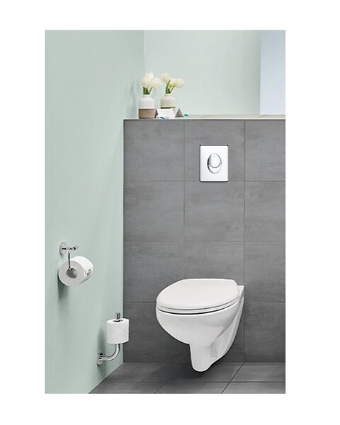 GROHE Pack WC suspendu sans bride Bau Ceramic abattant plaque chromee bati Grohe Bricorama