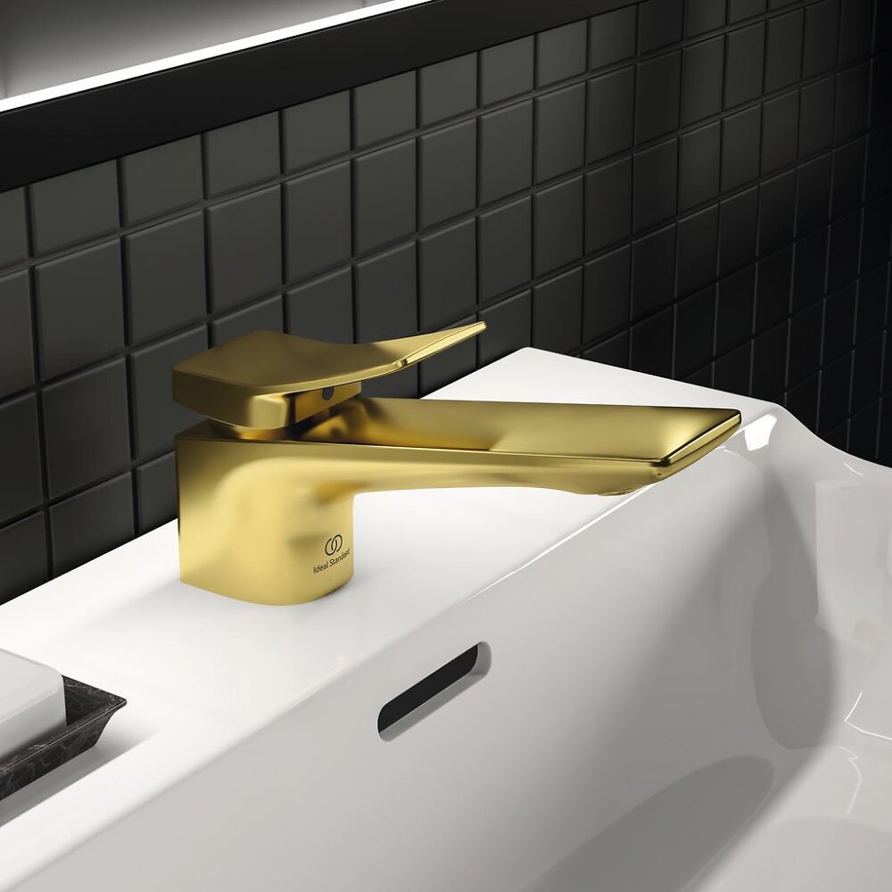 IDEAL STANDARD - IDEAL Mitigeur lavabo Conca avec tirette et vidage, or - large
