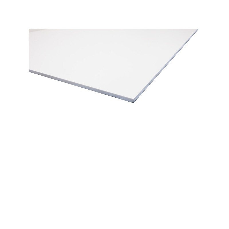 Plaque PVC expansé blanc Blanc, E : 3 mm, l : 50 cm, L : 100 cm, Surface m²  - 0.5
