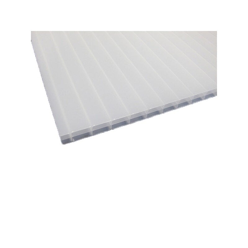 Plaque de polycarbonate ondulé alvéolaire (177/51 mm) Clair, 1.52m, l : -  92cm, E : 6 mm