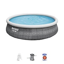 BESTWAY Piscine autoportante Fast set - Rotin - Gris - 457x107cm