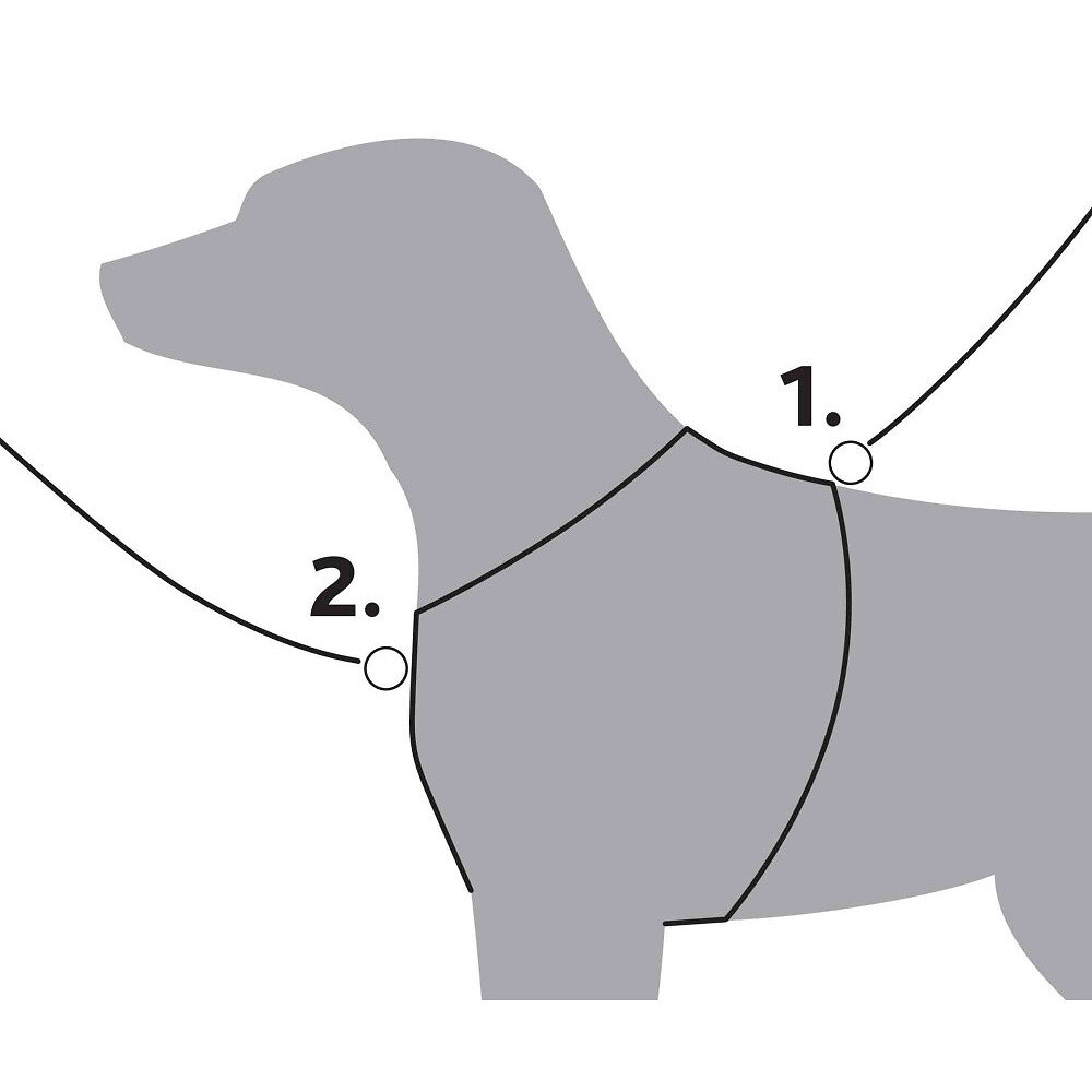 TRIXIE - Harnais trekking pour chien taille M-L tour de ventre: 62-74 cm couleur rose / gris graphite. - large