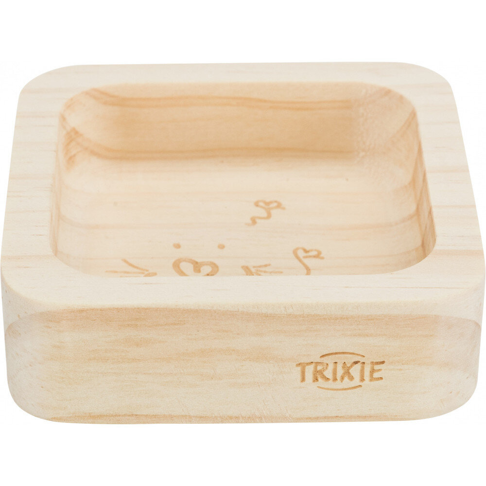 TRIXIE - Bol en bois de 60 ml,  8 x 8 cm pour rongeurs - large