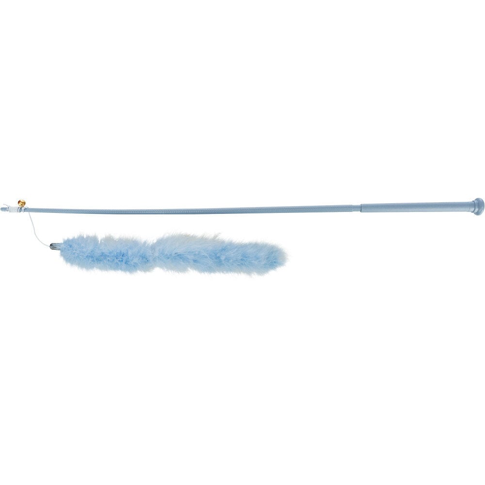 canne à pêche xxl avec boa de plumes, taille 65 cm. pour chat.