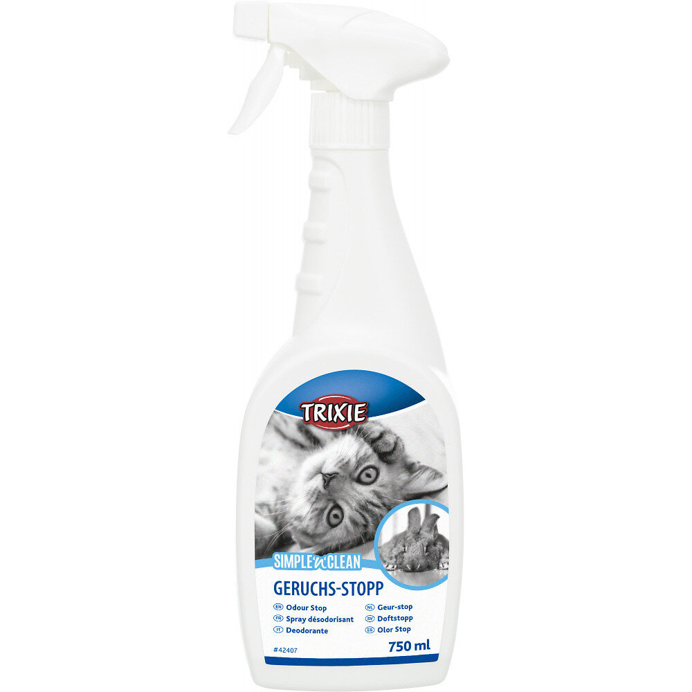 TRIXIE - Spray désodorisant Simple'n'Clean 750 ml. pour bac à litière pour chat. - large