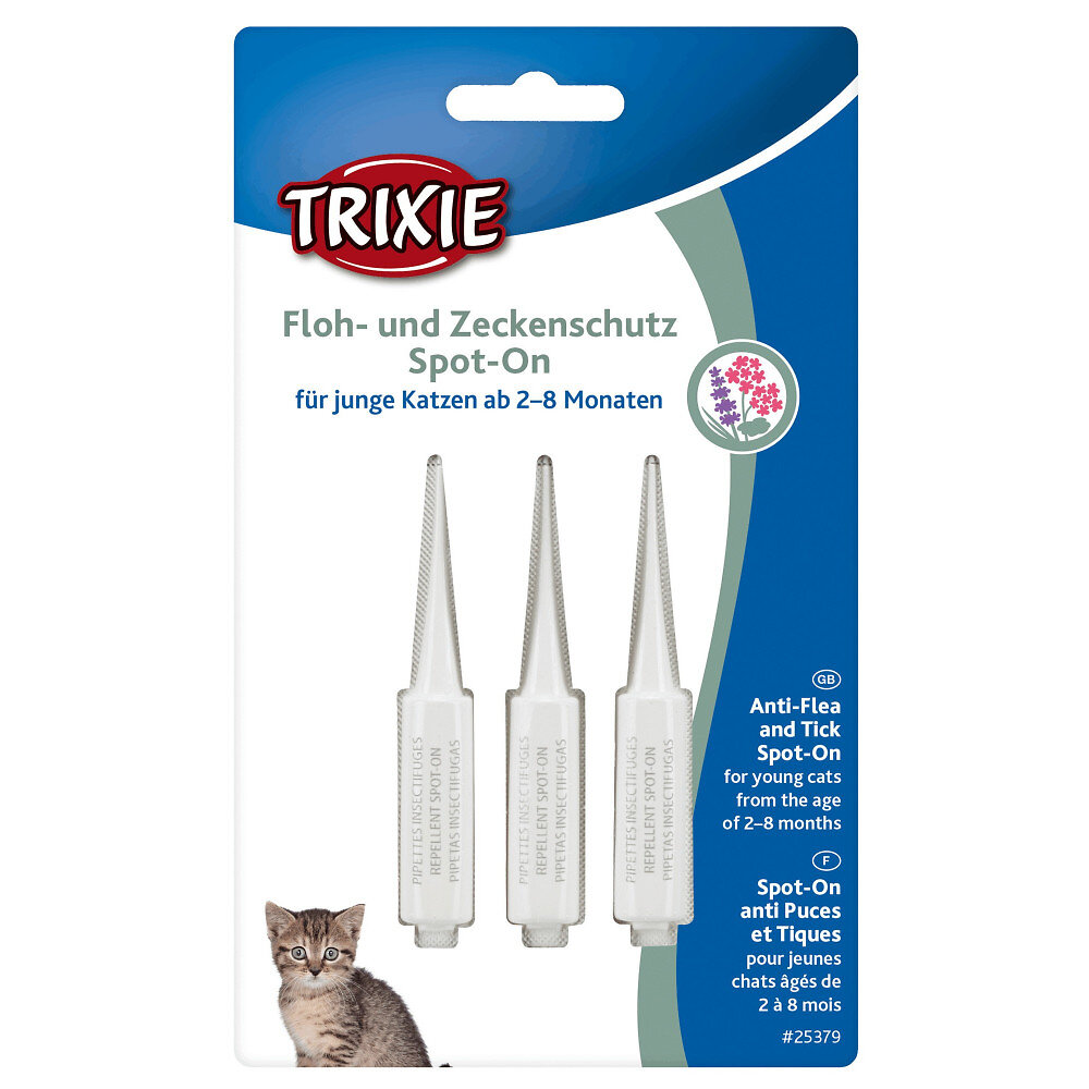 TRIXIE - Protection anti-tiques et puces, Spot-On, pour chatons de 2 à 8 mois - large