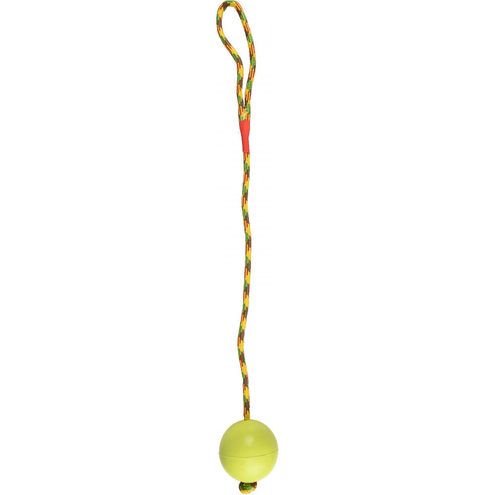 FLAMINGO PET PRODUCT - Balle avec corde. verte . 58 cm.  pour chien - large