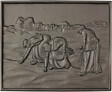 DOMMARTIN - Plaque de cheminée les glaneuses Dommartin H. 46,5cm X L. 58,5cm - vignette